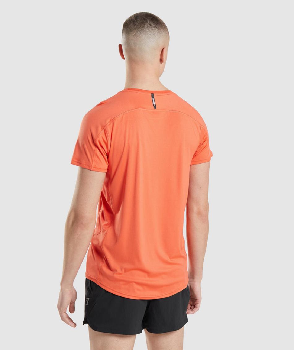 T Shirts Męskie Gymshark Speed Evolve Pomarańczowe | PL 3956KOR